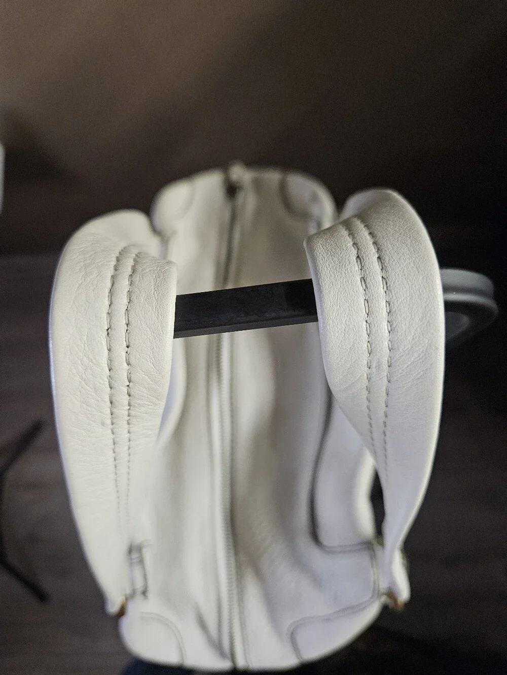 Cole Haan White Pebbled Leather Slouchy Satchel